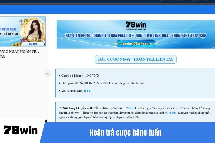 Hoàn trả cược hàng tuần