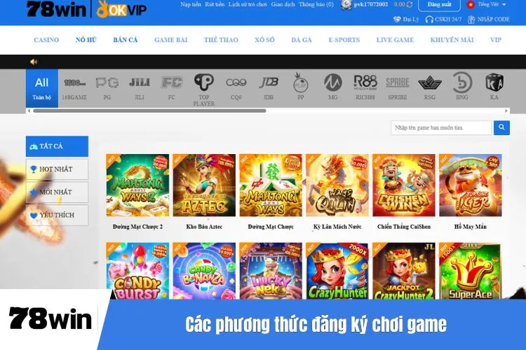 Các phương thức đăng ký chơi game